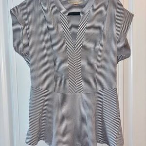 Monteau Black and White Striped Blouse